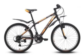 Детский велосипед Welt "Peak 24"", цвет: матовый черный, оранжевый